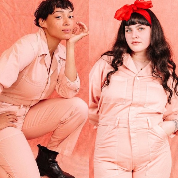 Big Bud Press Pants - Big Bud Press Everyday Jumpsuit Long Sleeve in Dusty Rose Size XXS